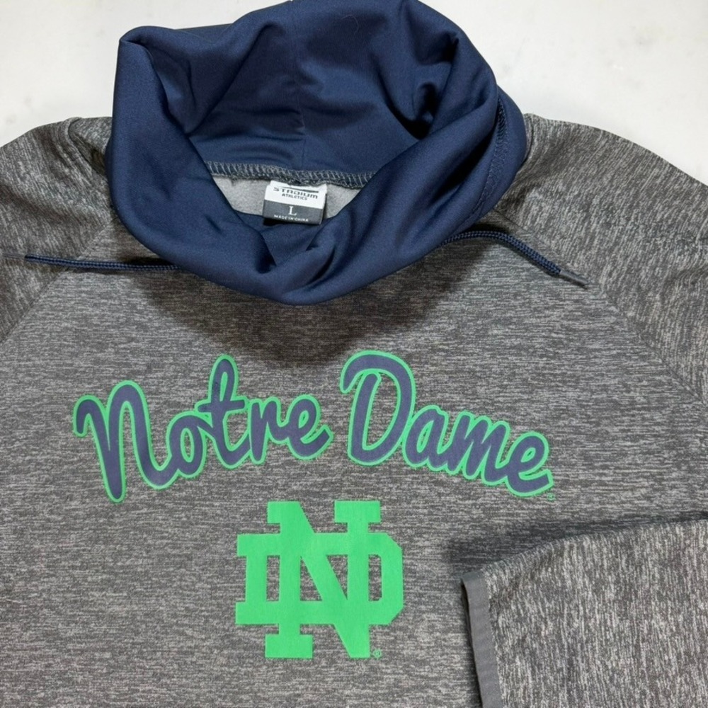 Stadium Athletics Notre Dame Sweatshirt Womens Large Gray Cowl Neck‎ Pullover L